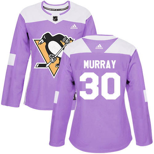 Adidas Penguins #30 Matt Murray Purple Authentic Fights Cancer Women's Stitched NHL Jersey
